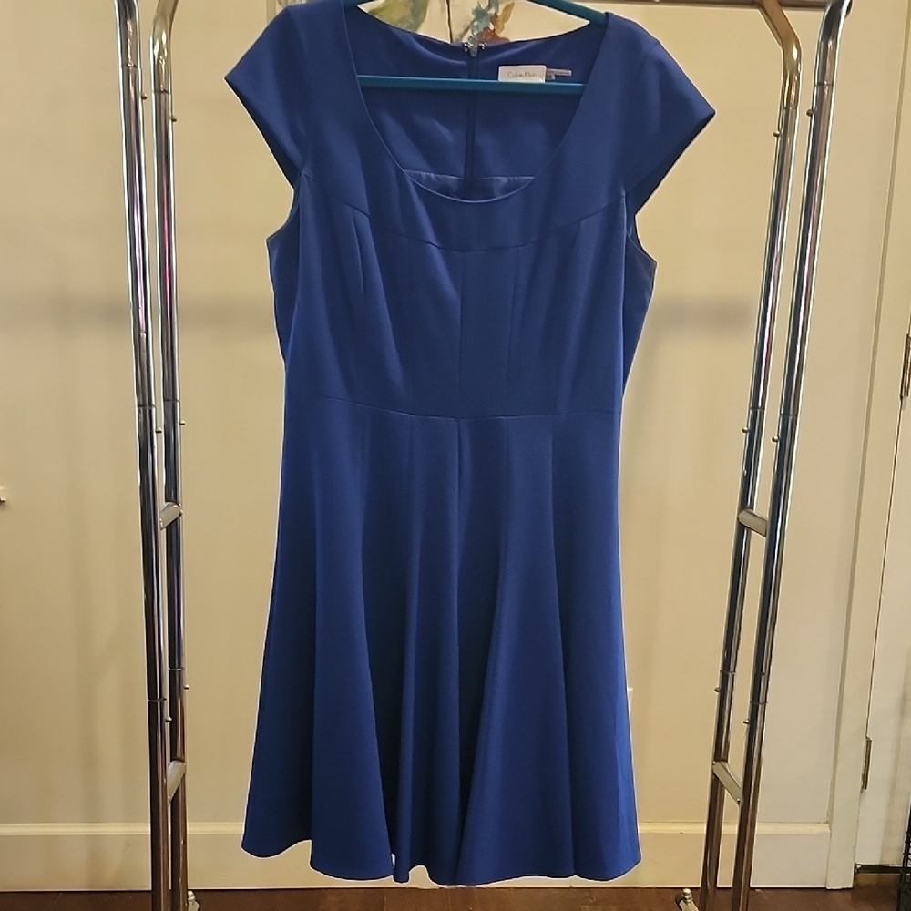 Calvin Klein Blue Fit and Flare Mini Dress